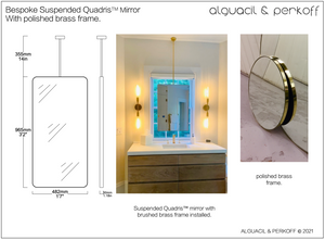 Bespoke Suspended Quadris™ Mirror With Polished Frame - 3'2"x1'7"