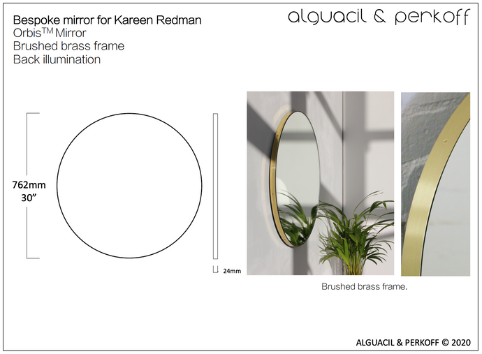 Bespoke Orbis™ Mirror Brass Frame Back Illumination 30