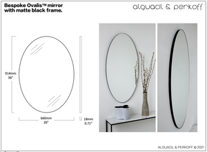 Bespoke Ovalis™ Mirror with Matte Black Frame 36x26"