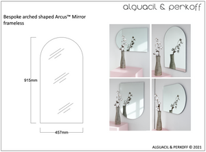 Set of 2 Bespoke Mirrors - Quadris™ with Black Frame and Arcus™ Frameless