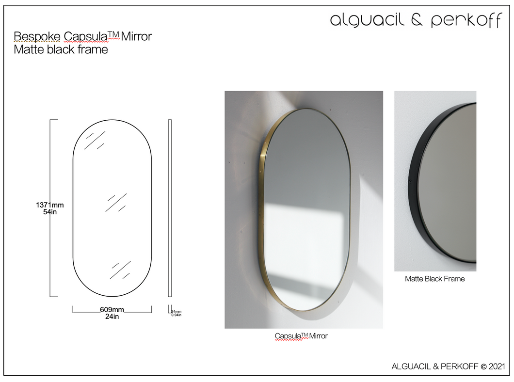 Bespoke Capsula™ Mirror Matte Black Frame 54x24