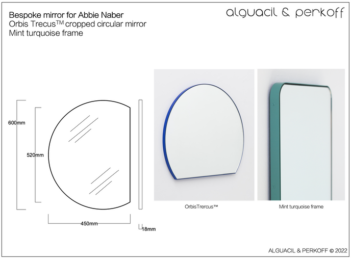 Bespoke Orbis Trecus™ Mint Turquoise Frame 600x450mm