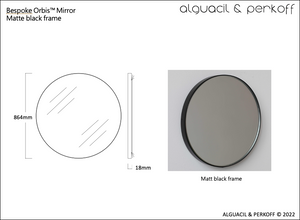 Bespoke Orbis™ Mirror Matte Black Frame (864 x 18mm)