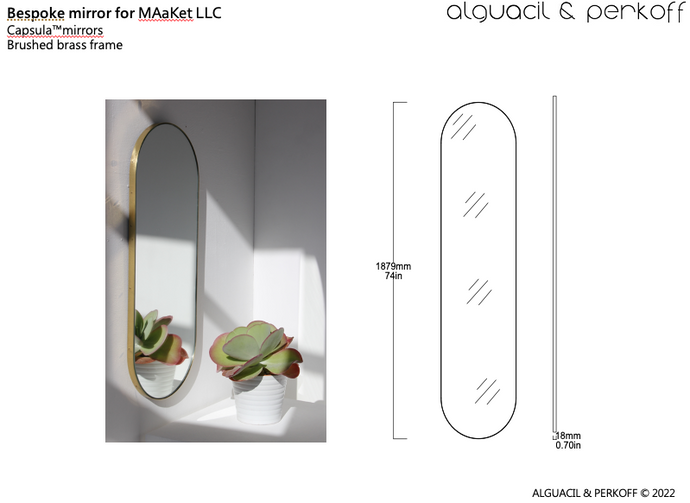 Bespoke Capsula™   Brushed Brass Frame (1880 x 432 x 18mm)