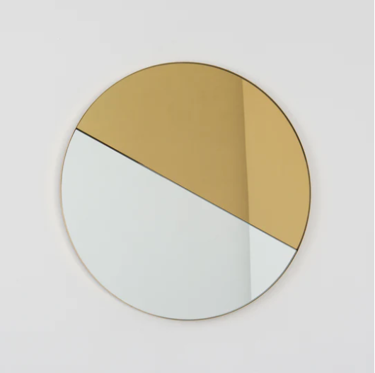 Bespoke Orbis™ Dualis Mirror Gold Tint + Silver Brushed Brass frame (1524 x 30mm)