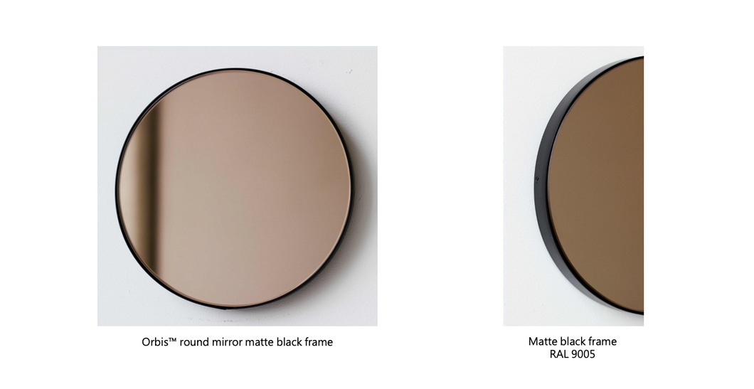 Bespoke Orbis™ Round Mirror Bronze Tint Black Frame (1118 x 54mm)