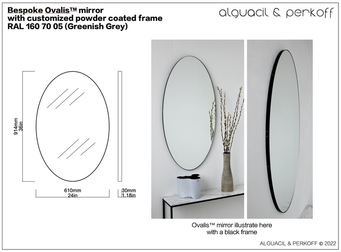 Bespoke Ovalis™ with powder coated frame in a customised RAL Colour