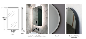 Bespoke Quadris™ Mirror  Blackened Stainless steel (635 x 343 x 18mm)