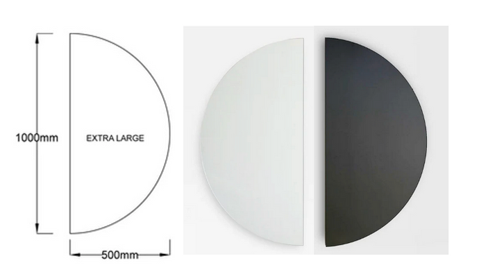Bespoke Luna™ Mirror Frameless – Full / Set of 2 Half-Moon Pieces (1000 x 500 x 6 mm)