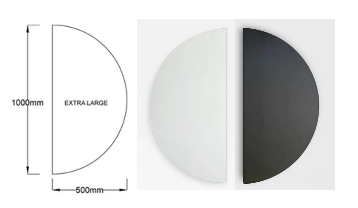Bespoke Luna™ Mirror Frameless – Full / Set of 2 Half-Moon Pieces (1000 x 500 x 6 mm)