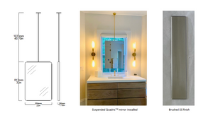 Bespoke Suspended Quadris™ Mirror Brushed Stainless Steel Frame (813 x 559 x 30mm)