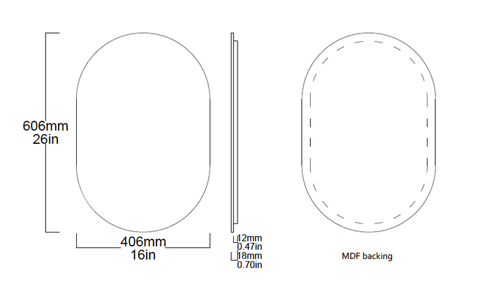 Set of 2 Bespoke Capsula™ Mirrors Standard Silver Tint Frameless (660 x 406 x 6 x 18mm) 