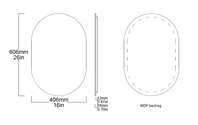 Set of 2 Bespoke Capsula™ Mirrors Standard Silver Tint Frameless (660 x 406 x 6 x 18mm) 
