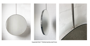 Bespoke Suspended Orbis™ Mirror Polished Stainless Steel Frame and Backing (600 x 30 x 762mm) 