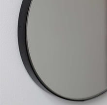 Orbis™ Round Art Deco Customisable Mirror with a Black Frame
