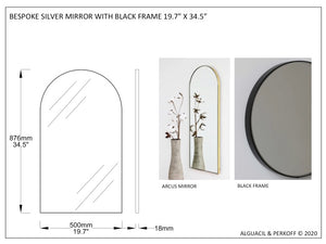 Bespoke Arcus™ black tinted mirror with black frame