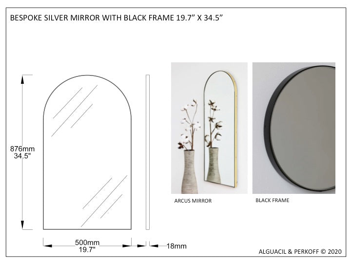 Bespoke Arcus™ black tinted mirror with black frame