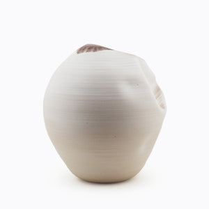 White Indented Form, Vase, Interior Sculpture or Vessel, Objet D'Art