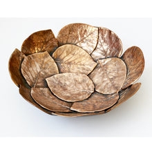 Handmade Brass Cast Leaf Decorative Bowl Sculpture - Small