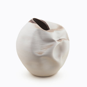 White Indented Form, Vase, Interior Sculpture or Vessel, Objet D'Art
