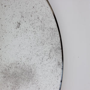 Orbis™ Antiqued Art Deco Round Mirror with a Bronze Patina Frame